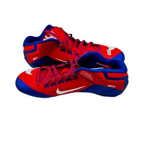 NWOB Nike Alpha Pro 2 TD 3/4 Mid Football Cleats 729444-604 Red Blue Mens 13